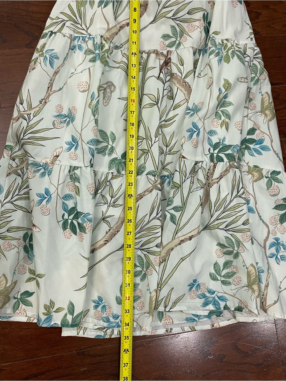 Tropical Leaf Print Two Piece Set Skirt Crop Top Boho Resort Set Small - Picture 2 of 5